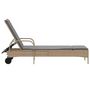 Voir la diapositive 5 : VIDAXL Chaise longue avec roues et coussin beige resine tressee