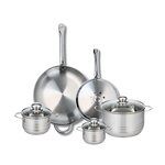 ELO Ensemble de 2 Poêles de cuisson 24 et 32 cm et 3 faitouts 12, 14 et 20 cm Elo Profi Brillant