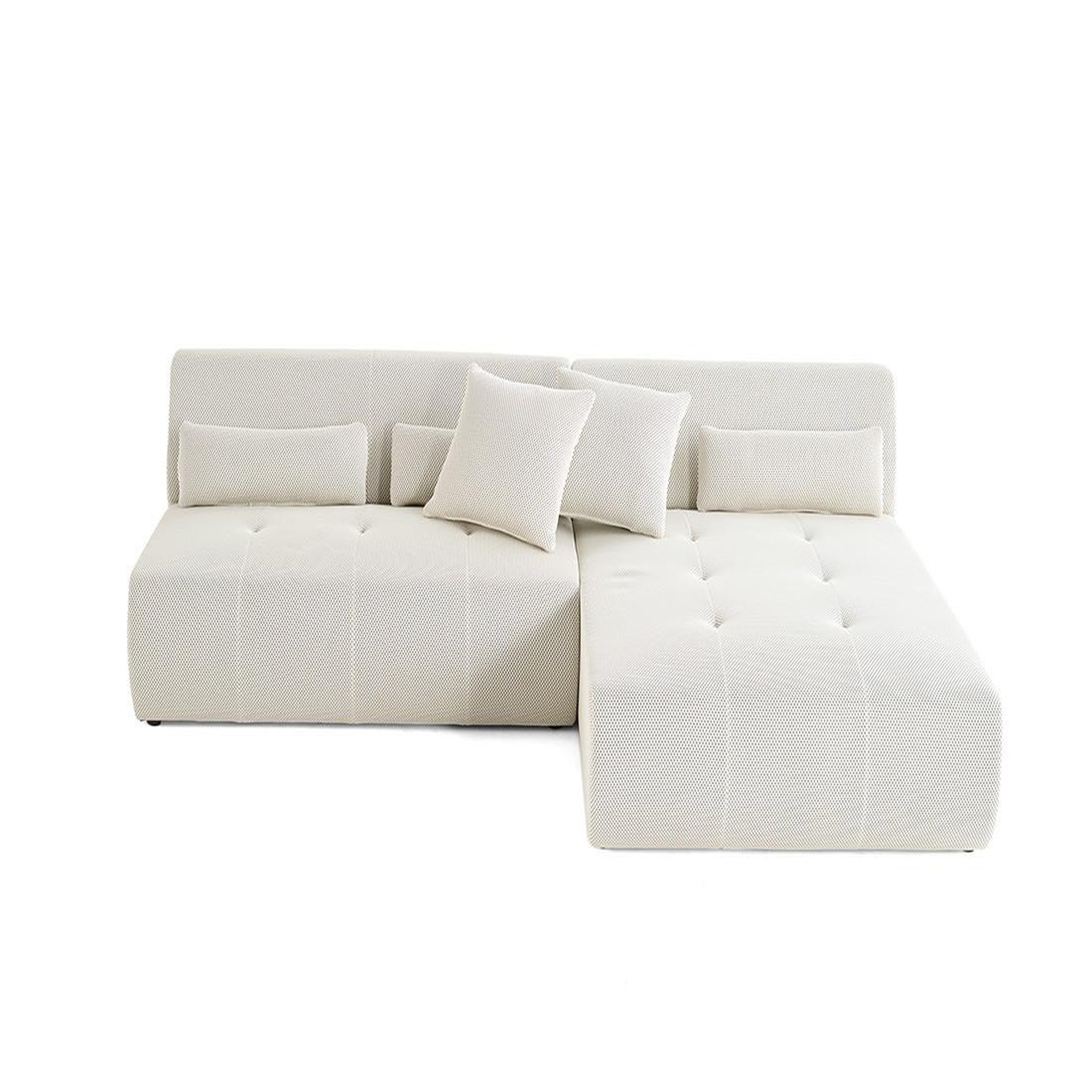 Voir la diapositive 6 : LISA DESIGN Onyx - canapé modulable d'angle réversible 4 places - en tissu mailles 3d