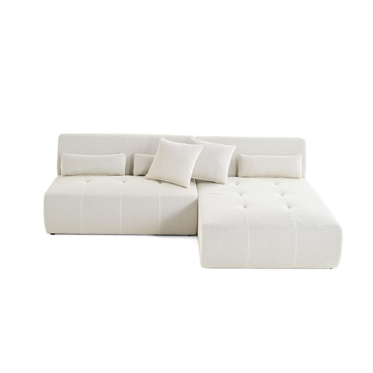 LISA DESIGN Onyx - canapé modulable d'angle réversible 4 places - en tissu mailles 3d