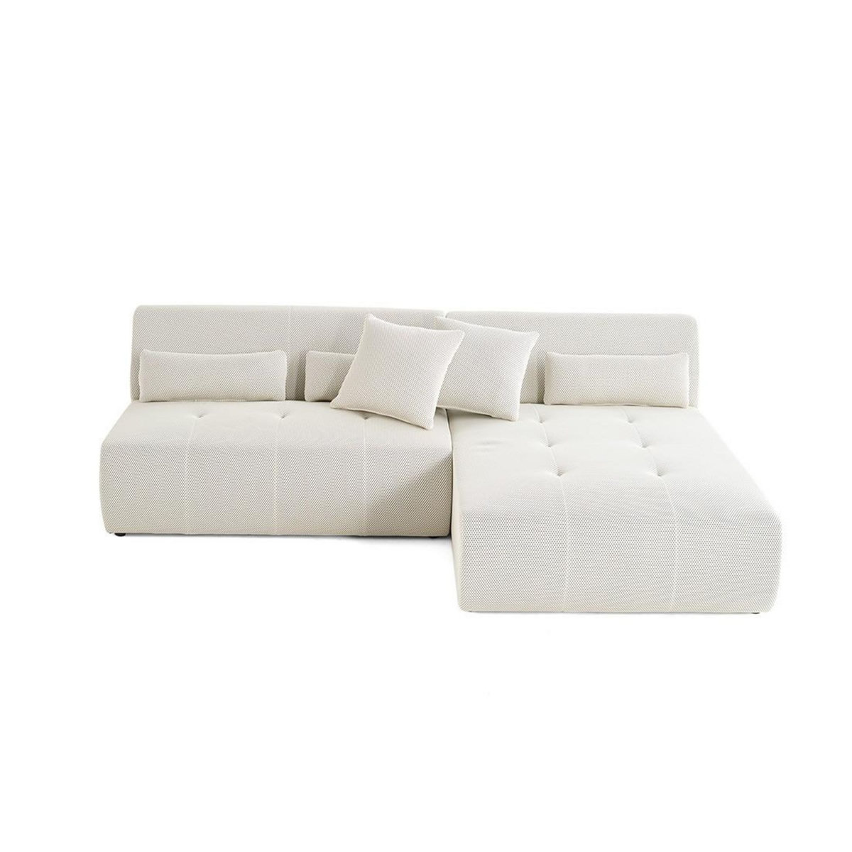 LISA DESIGN Onyx - canapé modulable d'angle réversible 4 places - en tissu mailles 3d