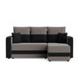 Voir la diapositive 1 : BEST MOBILIER Harvey - canapé d'angle réversible 4 places convertible avec coffre en tissu bicolore