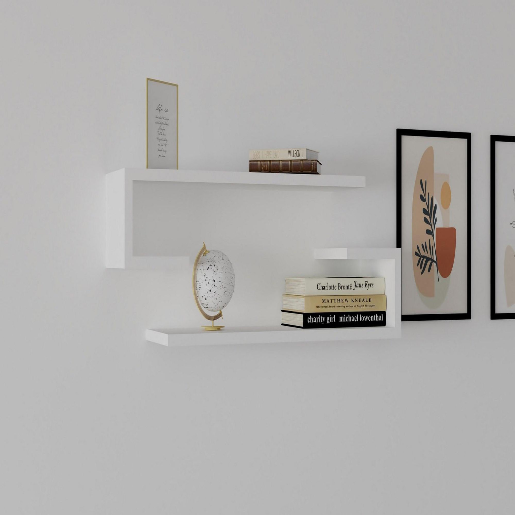 Voir la diapositive 2 : Habitat et Jardin Étagère murale en bois  eldo  - 60 x 19 x 15 cm - blanc
