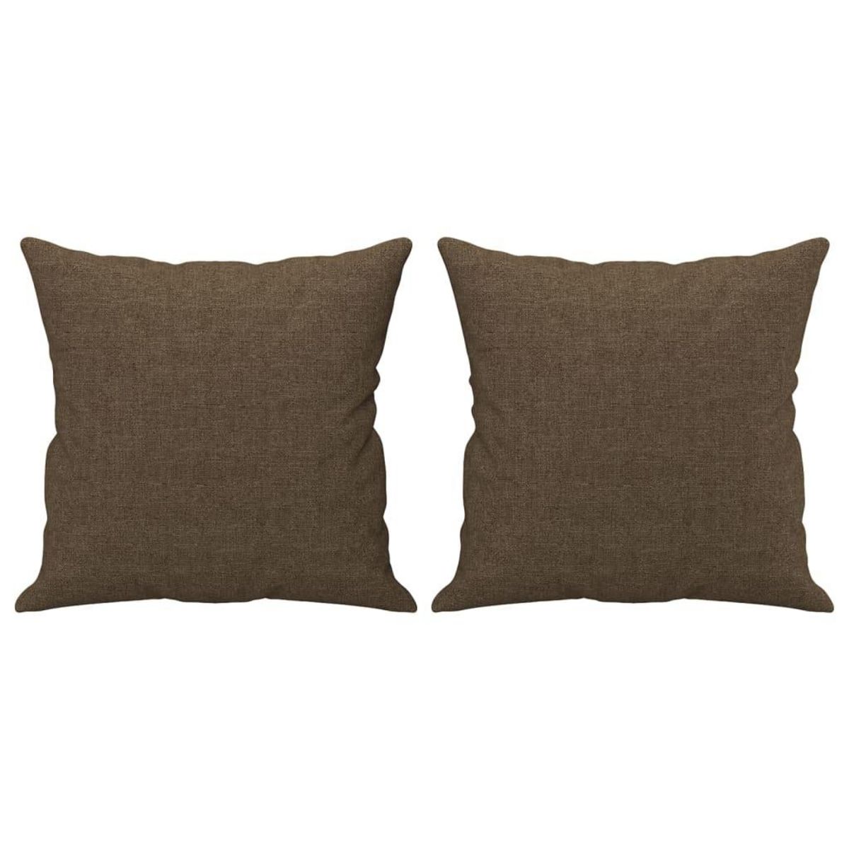 VIDAXL Coussins decoratifs lot de 2 Marron 40x40 cm Tissu