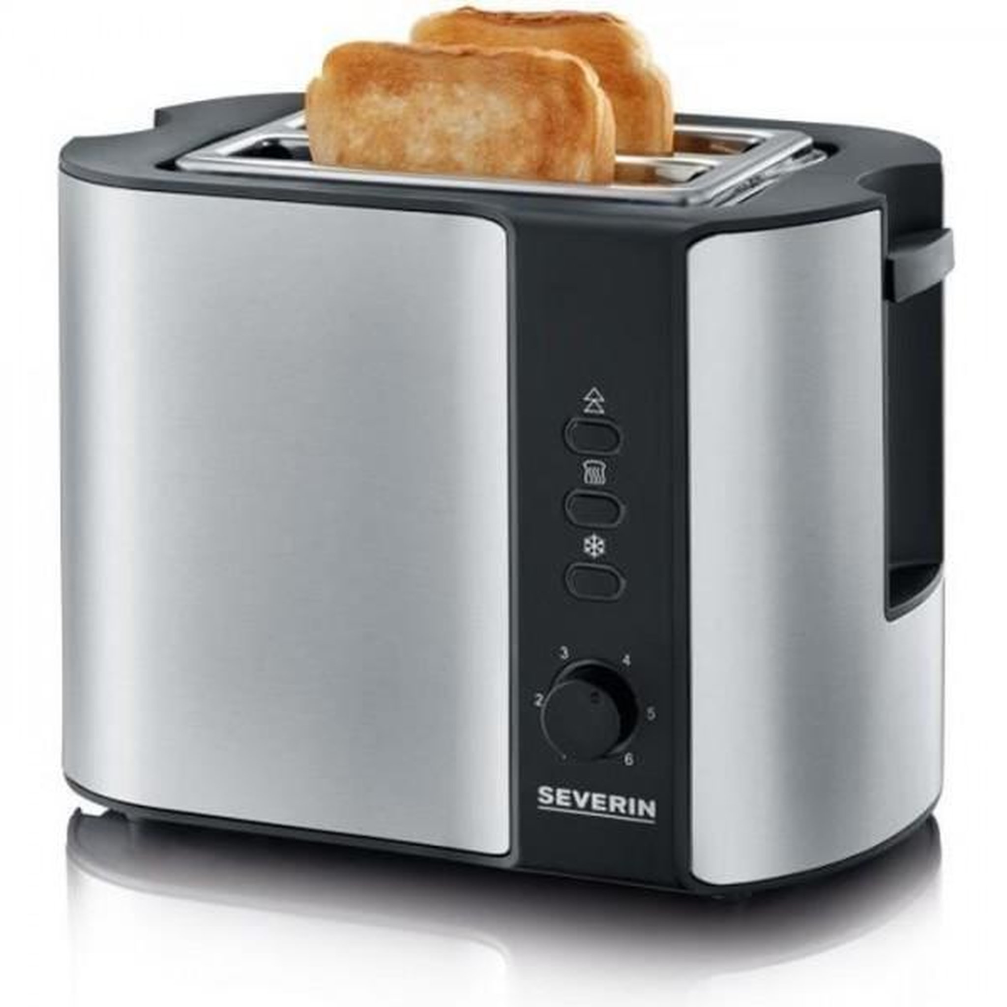 SEVERIN Grille Pain - Toaster Electrique SEVERIN AT2589 , 2 fentes pour 2 tranches : griller, dégeler et réchauffer, support viennoiseries, centrage auto, I