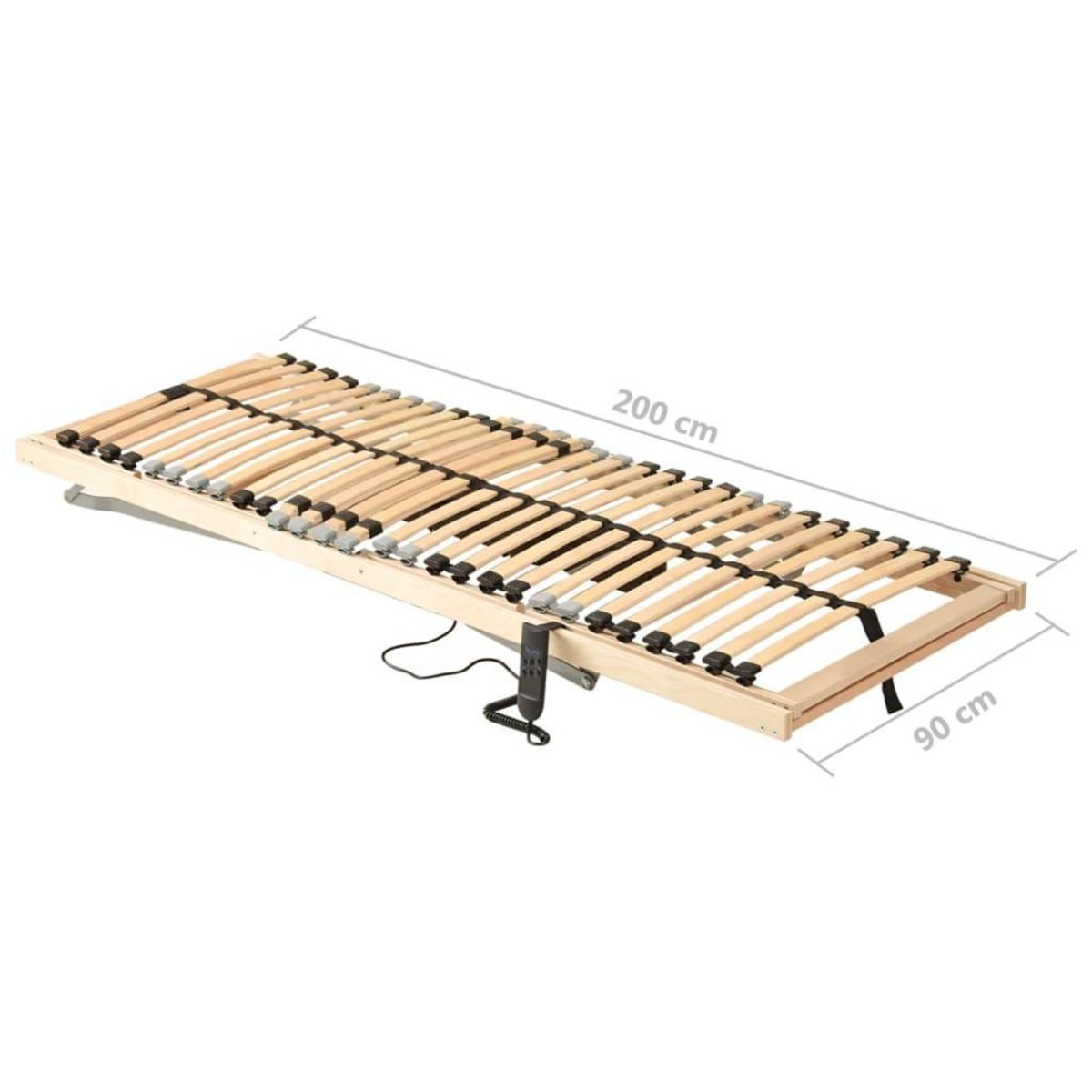 VIDAXL Sommier a lattes electrique sans matelas avec 7 zones 90x200 cm