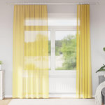 VIDAXL Rideaux en voile avec boucles 2 pcs jaune 140x245 cm