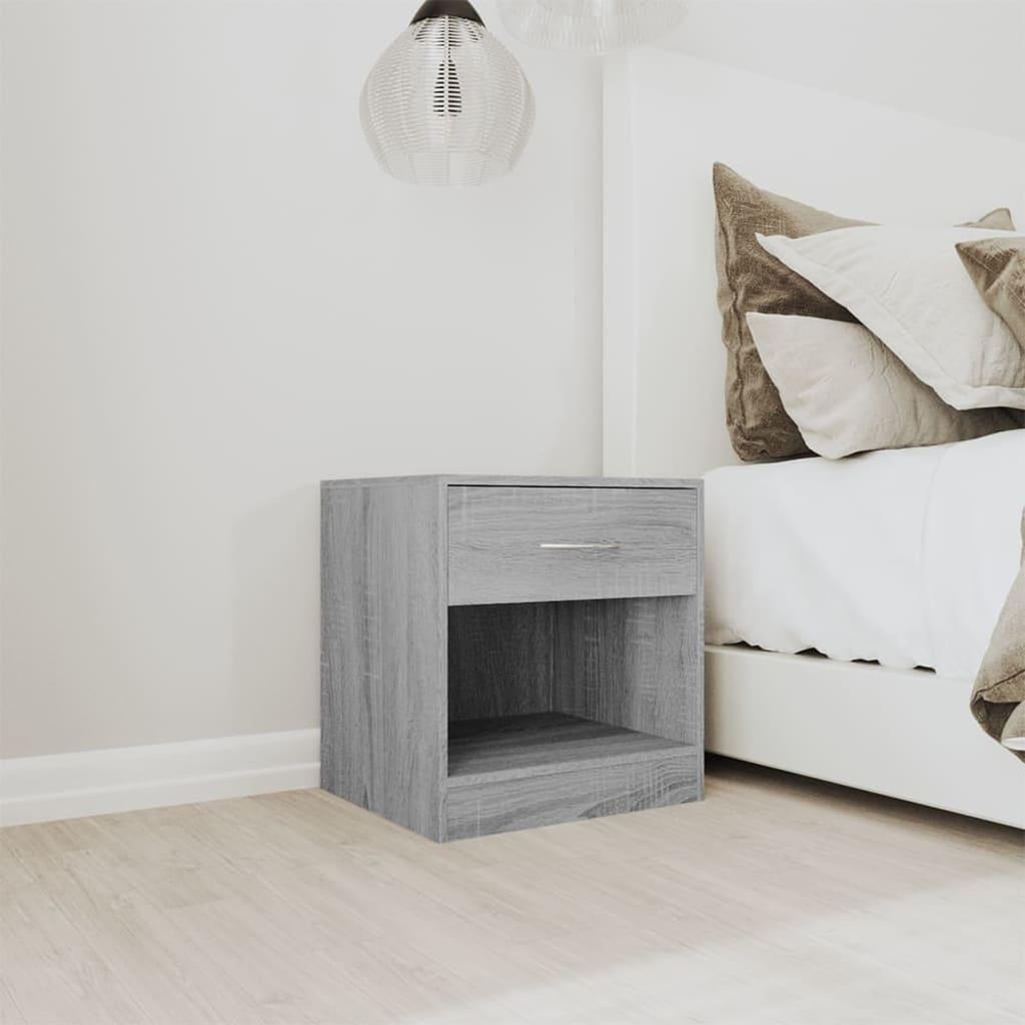 Voir la diapositive 3 : VIDAXL Tables de chevet 2 pcs avec tiroir Sonoma gris