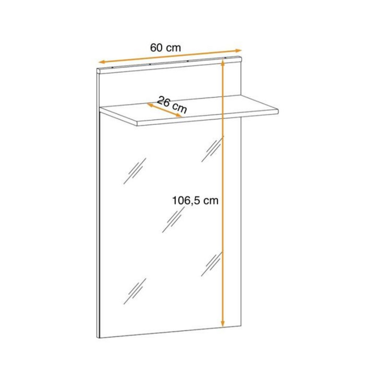 Paris Prix Miroir Mural  Armario  107cm Chêne