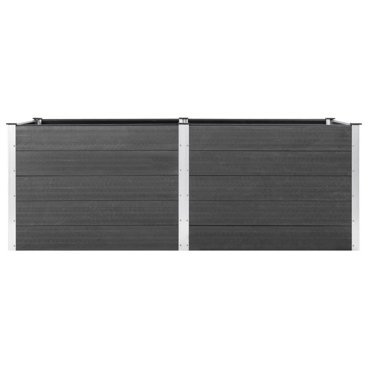 VIDAXL Lit sureleve de jardin 250x50x91 cm WPC Gris