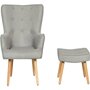 Voir la diapositive 3 : Habitat et Jardin Fauteuil style scandinave en tissu  Odense  - 1 place - Gris clair