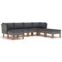Voir la diapositive 2 : VIDAXL Salon de jardin 7 pcs avec coussins Resine tressee Gris