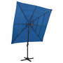 Voir la diapositive 1 : VIDAXL Parasol de jardin a 4 niveaux avec mat en aluminium bleu azure
