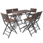 Voir la diapositive 2 : VIDAXL Ensemble a manger d'exterieur pliable 7pcs Acier Resine tressee