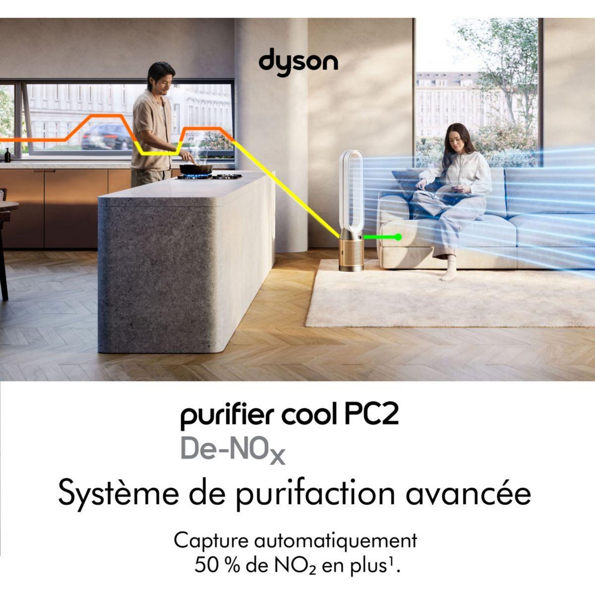 Dyson Purificateur d'air, ventilateur Cool PC2 De Nox
