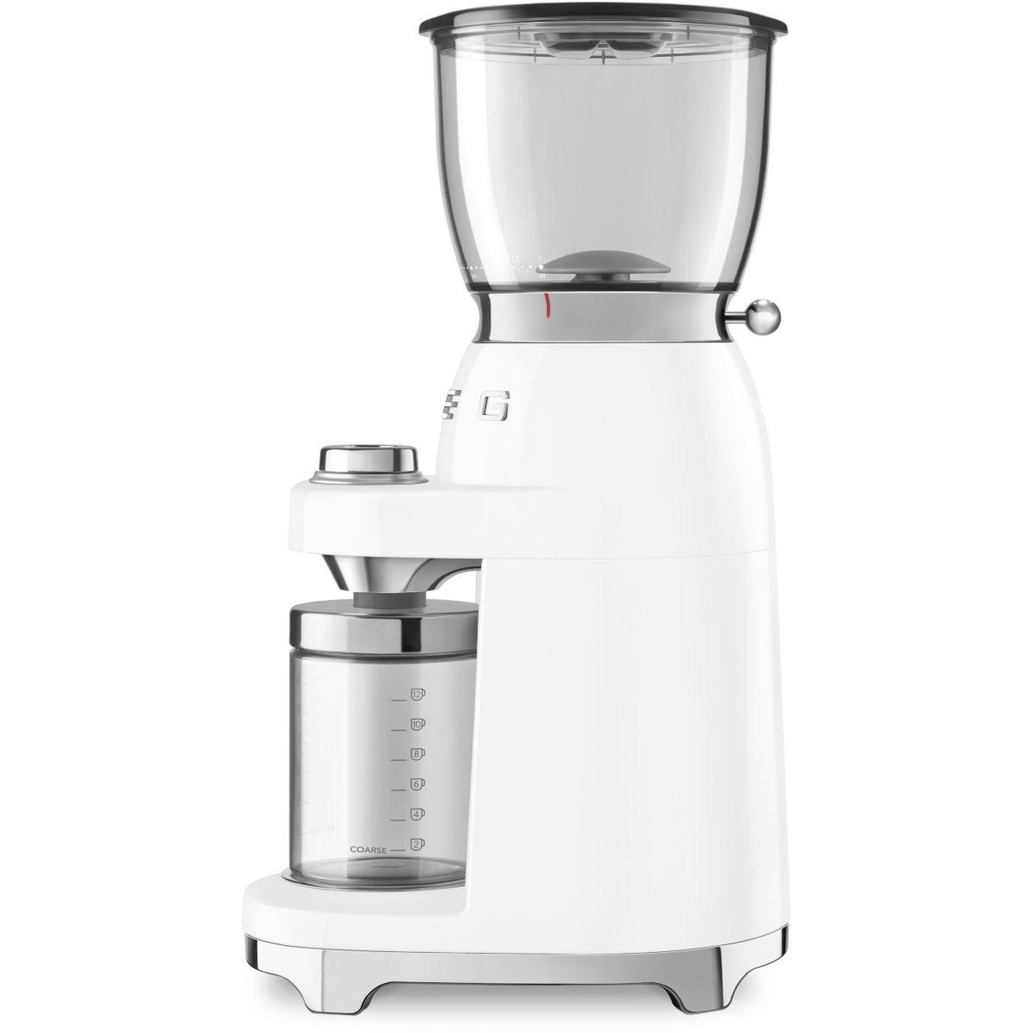 Voir la diapositive 5 : SMEG Moulin à café CGF01WHEU Blanc