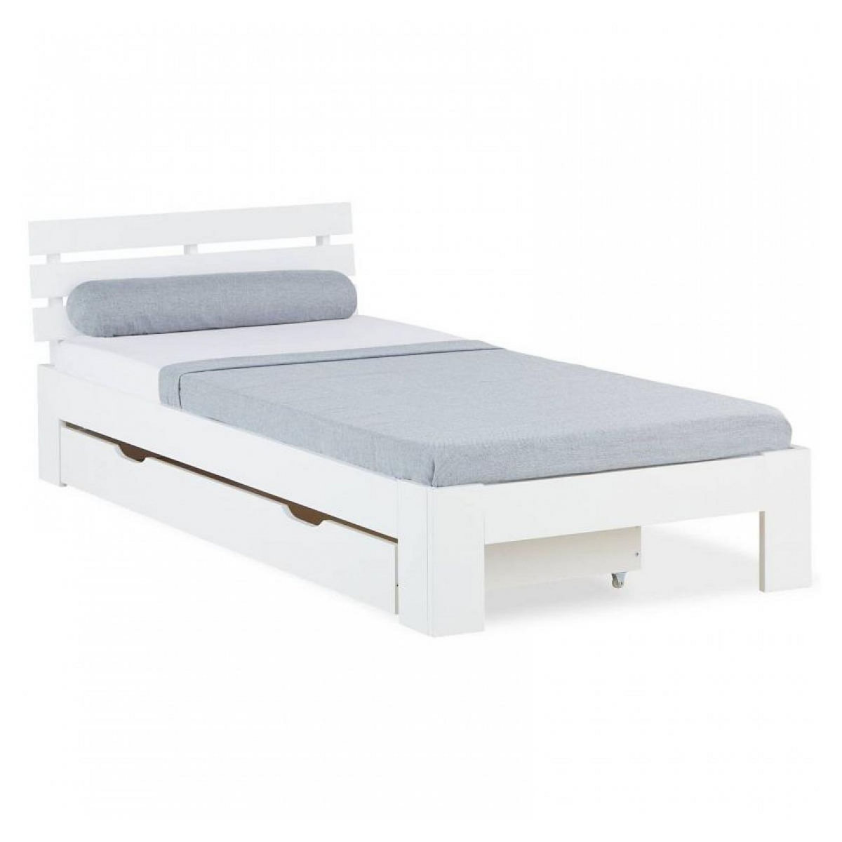 HomeStyle4U Lit simple 90x200 avec tiroir et Sommier