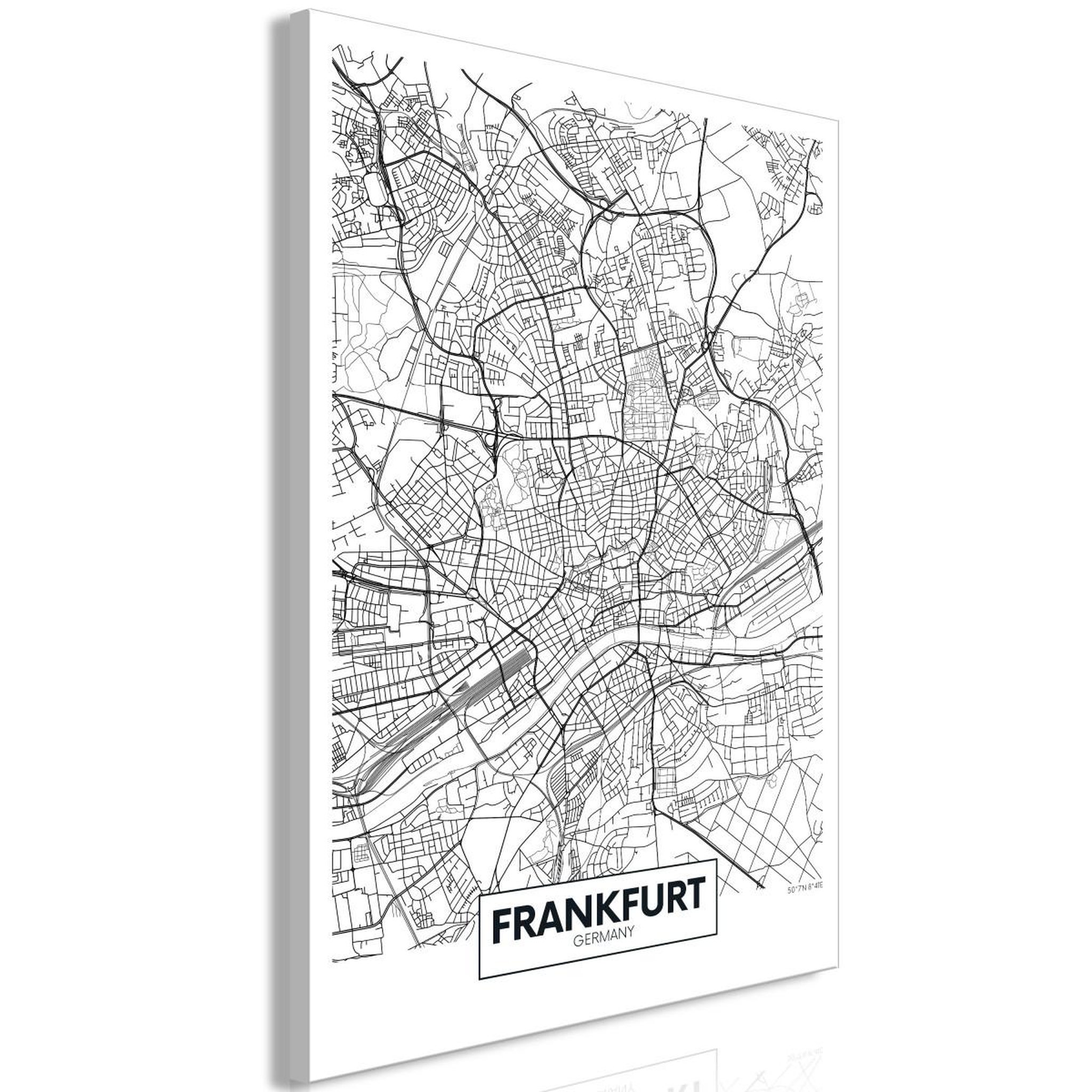 Voir la diapositive 1 : Paris Prix Tableau Imprimé  Map of Frankfurt