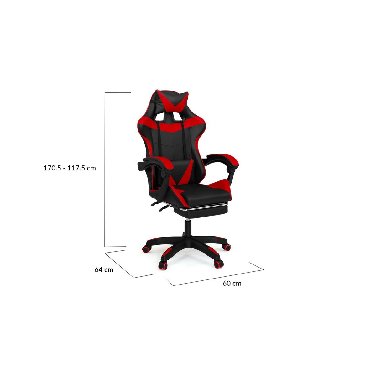 Fauteuil de bureau gamer pivotant ajustable en hauteur GEEK