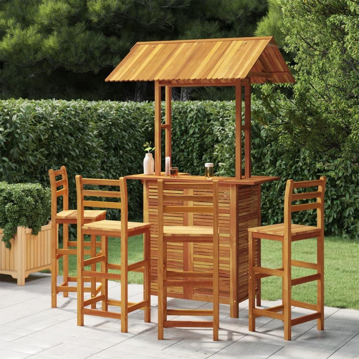 VIDAXL Ensemble de bar de jardin 5 pcs Bois d'acacia solide
