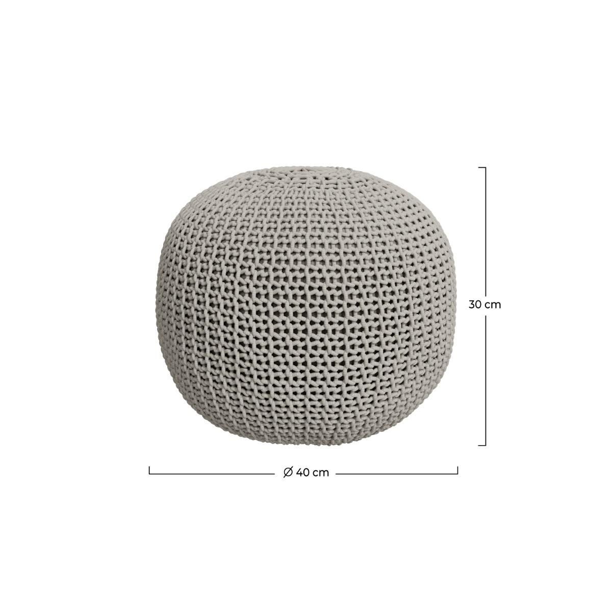 Rendez vous déco Pouf tricot rond en coton jaune moutarde D40 cm - Elisa