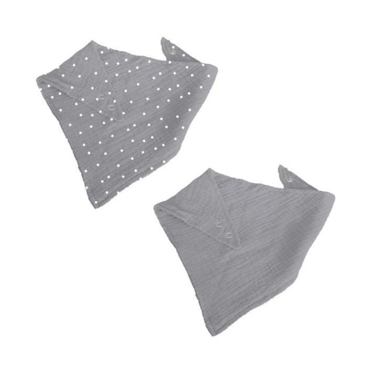 Paris Prix Lot de 2 Bavoirs Bébé  Bandana  41cm Gris