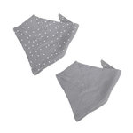Paris Prix Lot de 2 Bavoirs Bébé  Bandana  41cm Gris