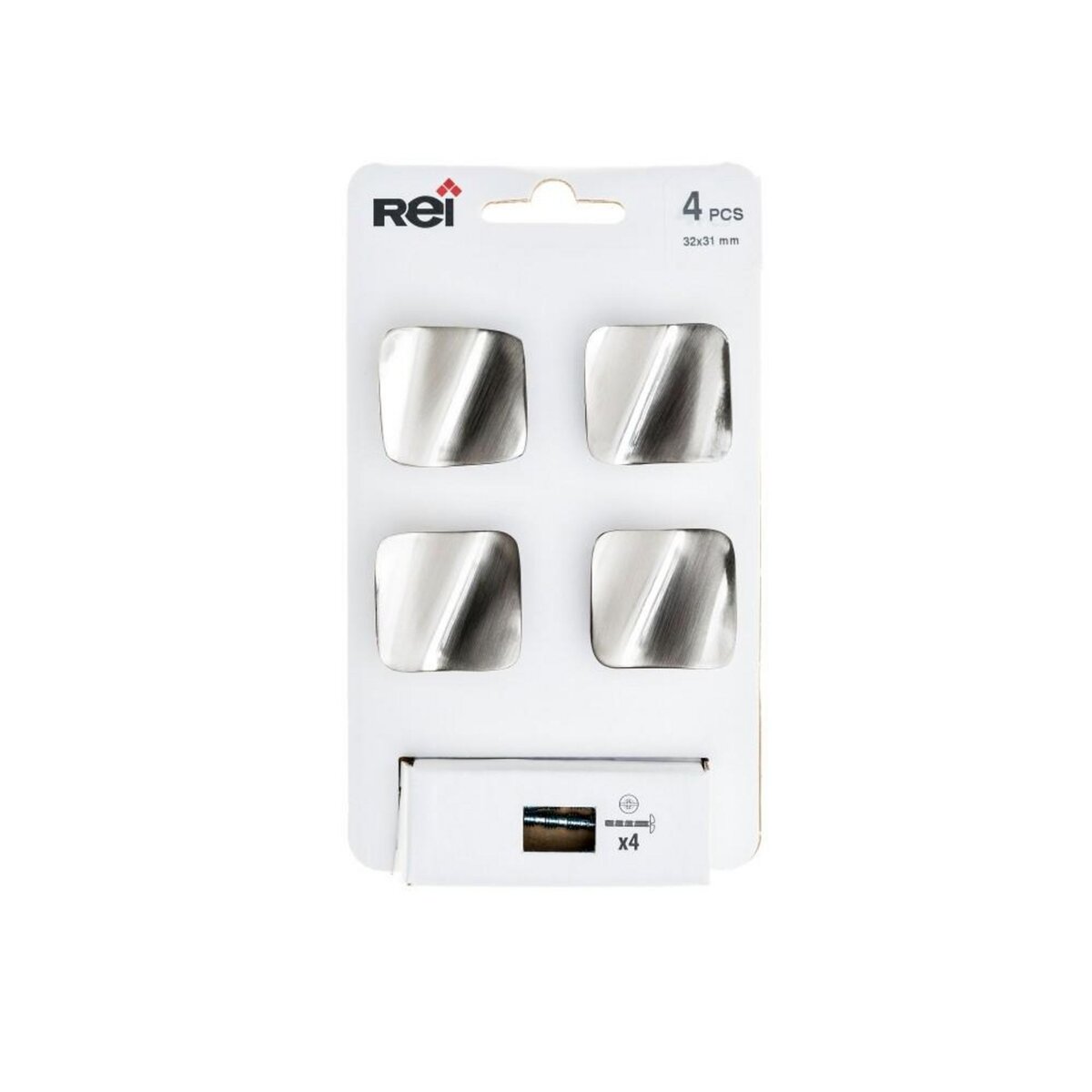 CENTRALE BRICO Lot de 4 boutons de meuble Vague zamak brossé H.26 x l.32 x P.31 mm