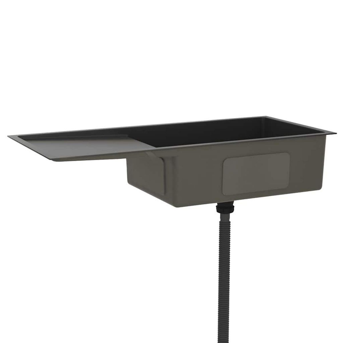 VIDAXL Evier de cuisine fait main Noir Acier inoxydable