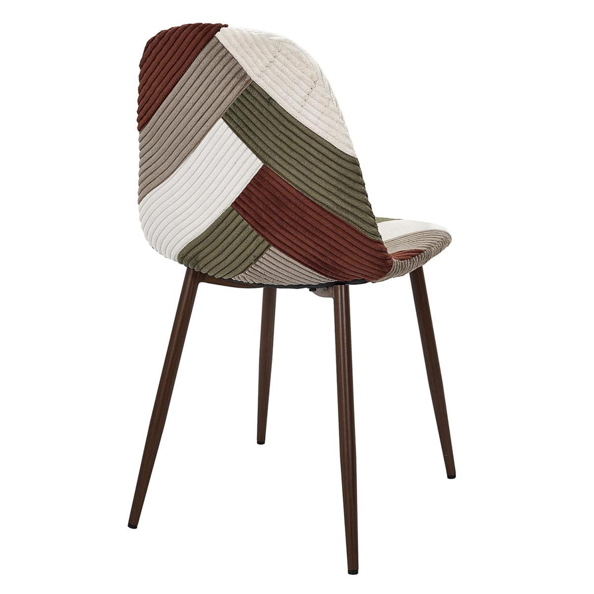 Voir la diapositive 5 : The Home Deco Factory Lot de 4 chaises côtelé  scott  84cm multicolore