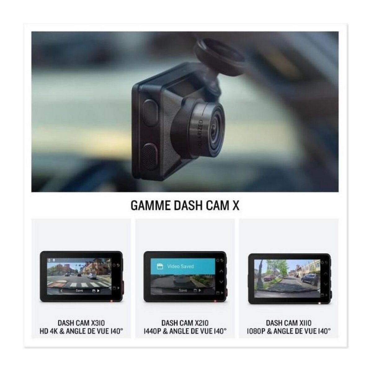 GARMIN Dash Cam - GARMIN - X210 - Compacte, commande vocale, 4K, 140°