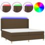Voir la diapositive 2 : VIDAXL Sommier a lattes de lit matelas et LED Marron fonce 200x200 cm