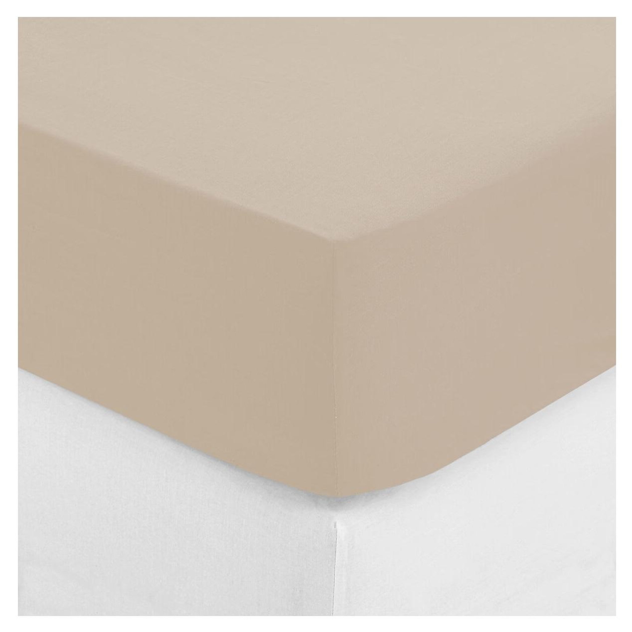 Voir la diapositive 1 : Eden Drap housse percale de coton uni 140 x 190 cm harmonie mordore