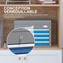 Voir la diapositive 5 : HOMCOM Boite à outils métallique caisse à outils - 4 tiroirs + plateau verrouillables - tapis EVA poignées tôle acier gris bleu