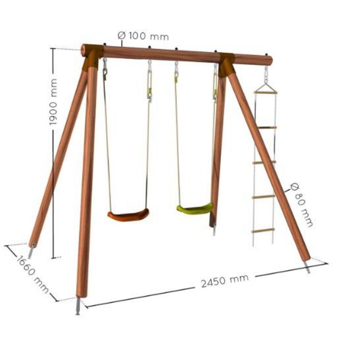 Soulet Portique balançoire - Bois - H1.95m - TONKA