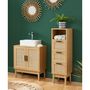 Voir la diapositive 4 : Meuble de salle bain sous-vasque avec cannage naturel L60cm AMANDINE