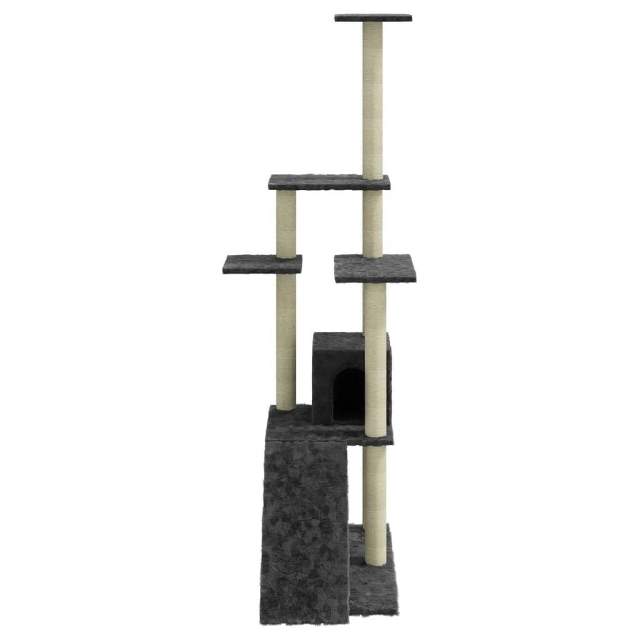 Voir la diapositive 5 : VIDAXL Arbre a chat avec griffoirs en sisal Gris fonce 155 cm