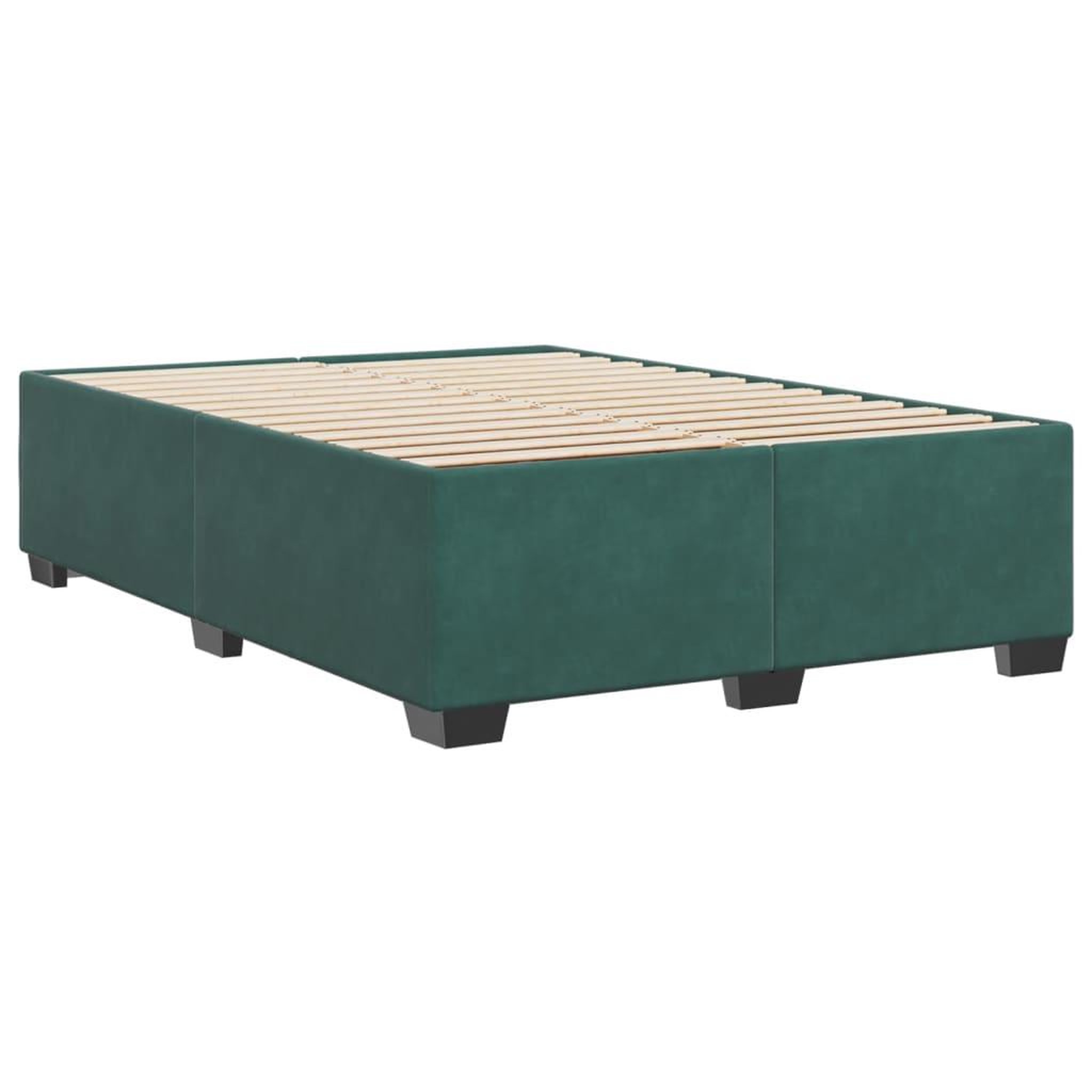 Voir la diapositive 3 : VIDAXL Cadre de lit sans matelas vert fonce 140x190 cm velours