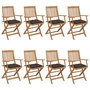 Voir la diapositive 1 : VIDAXL Chaises pliables de jardin lot de 8 avec coussins Bois d'acacia