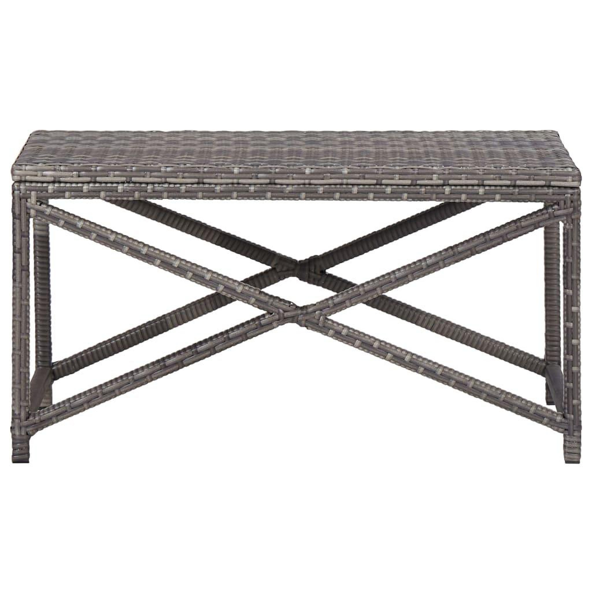 Voir la diapositive 2 : VIDAXL Banc de jardin 80 cm Resine tressee Gris