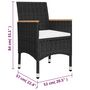 Voir la diapositive 6 : VIDAXL Ensemble de bistro 3 pcs Resine tressee et bois d'acacia Noir