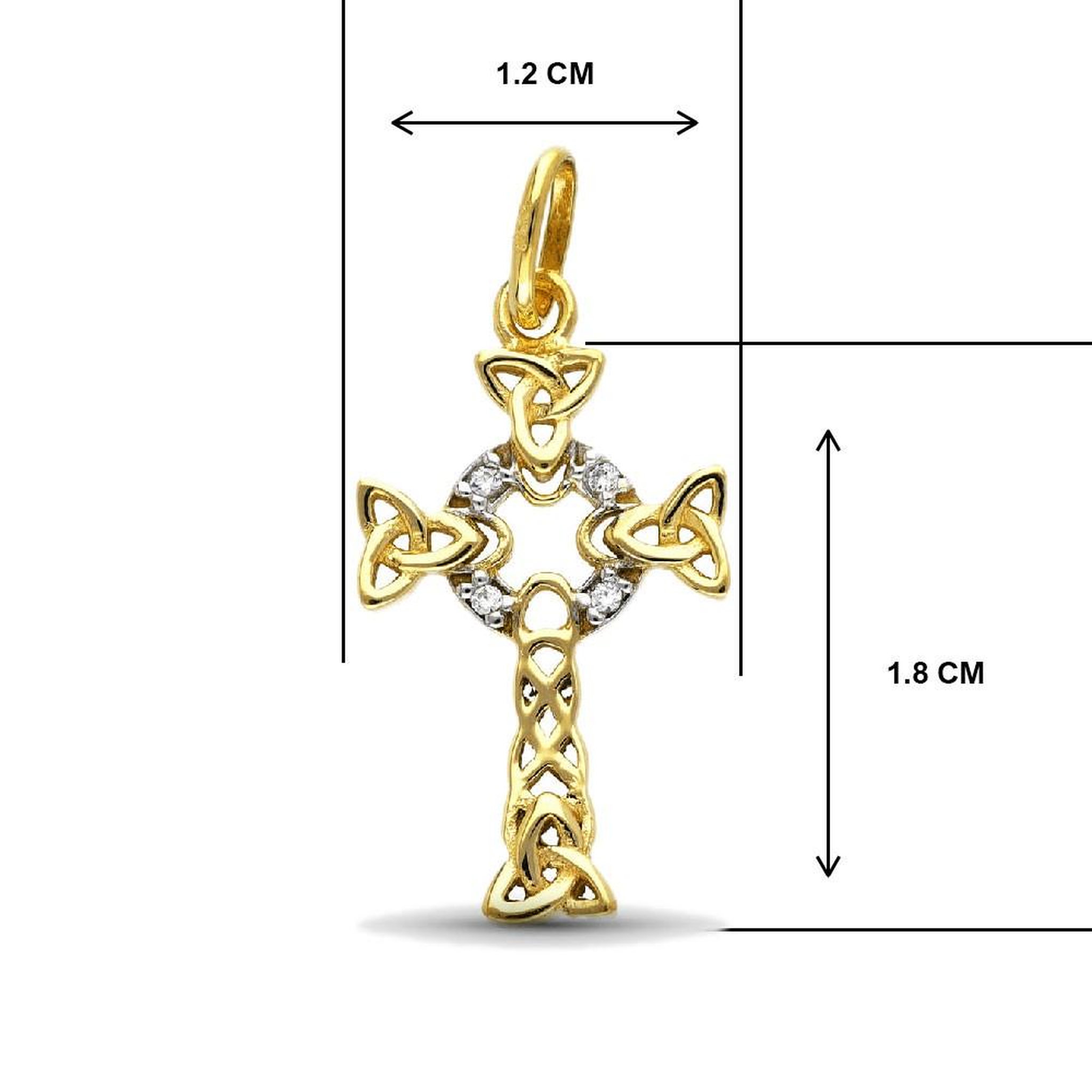 Voir la diapositive 3 : L'ATELIER D'AZUR Collier - Médaille Croix Or Bicolore Jaune et Blanc - Croix Celtique - Chaine Dorée