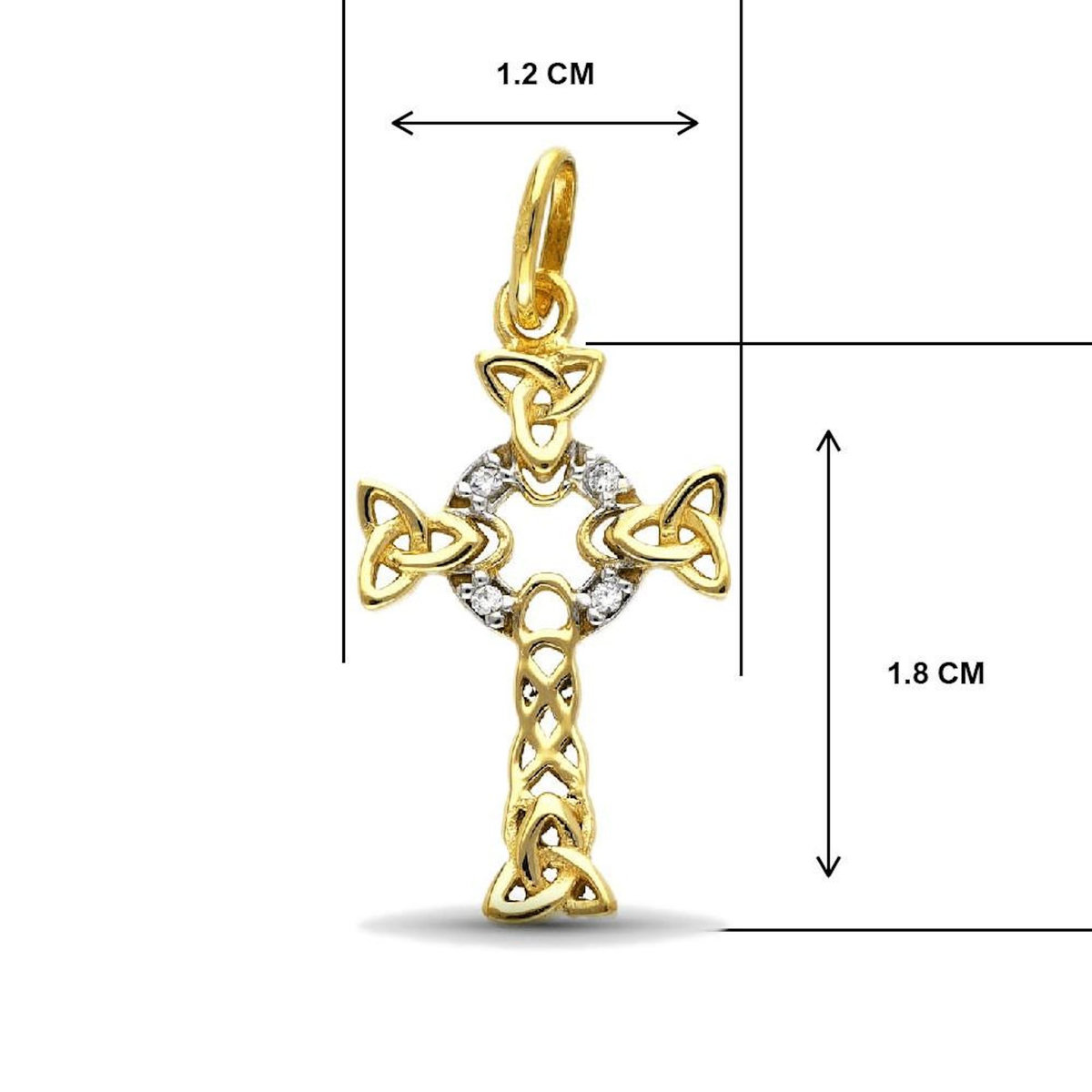 L'ATELIER D'AZUR Collier - Médaille Croix Or Bicolore Jaune et Blanc - Croix Celtique - Chaine Dorée