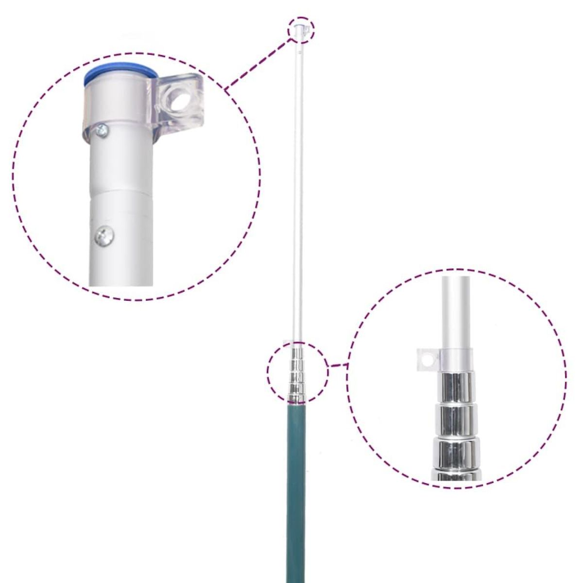 VIDAXL Drapeau des Etats-Unis et mat 5,55 m Aluminium