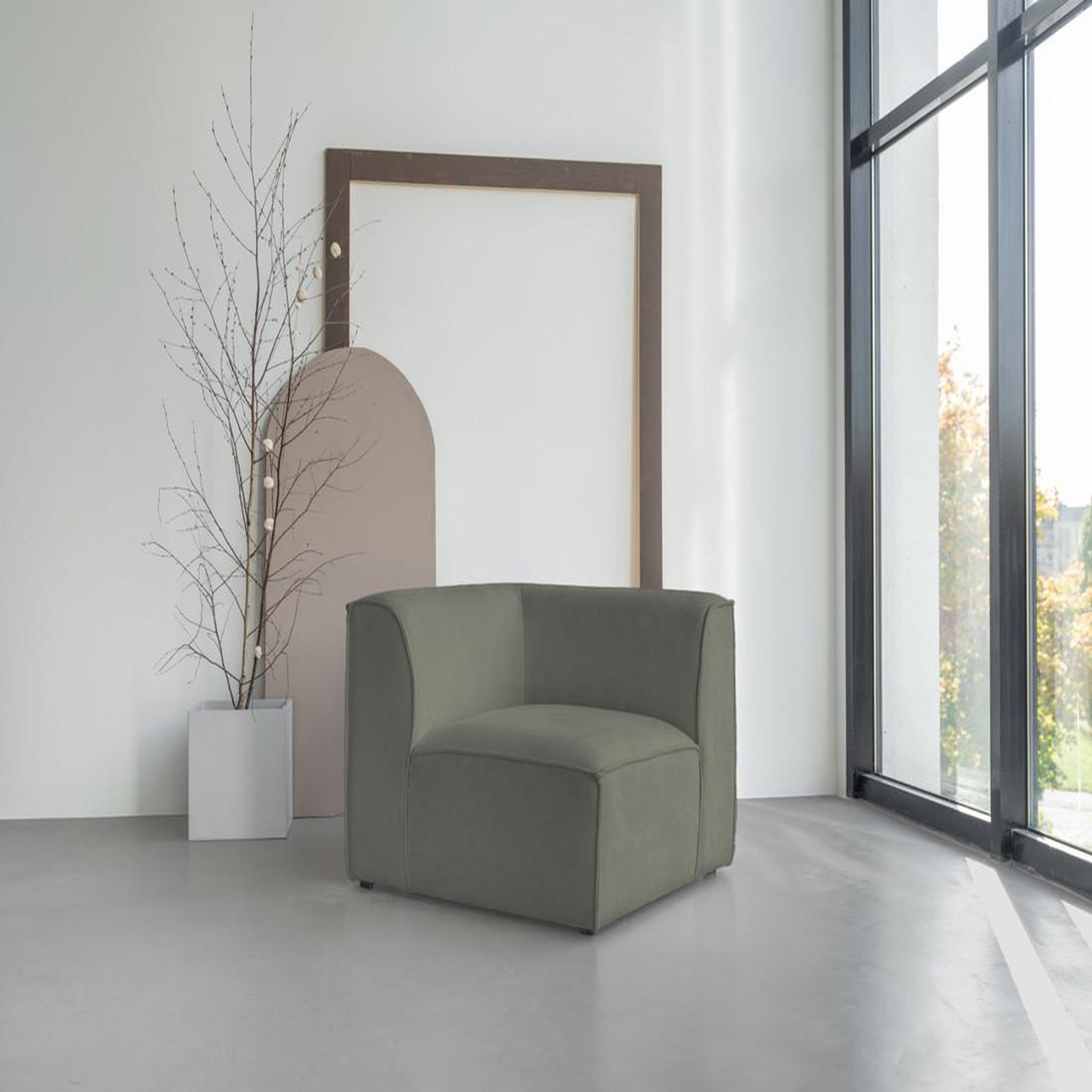 Voir la diapositive 5 : BEST MOBILIER Felix - module d'assise d'angle réversible en tissu texturé