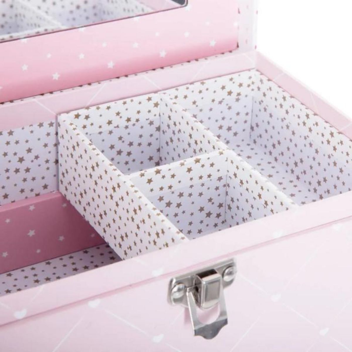 Atmosphera Kids Boîte à Bijoux & Miroir  Demoiselle  19cm Rose