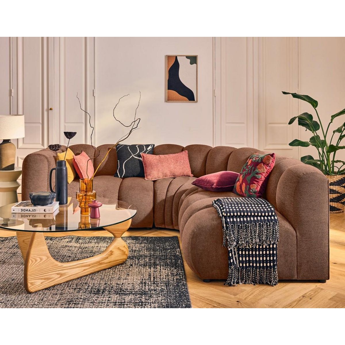 LISA DESIGN Debbie - module d'assise gauche en tissu texturé