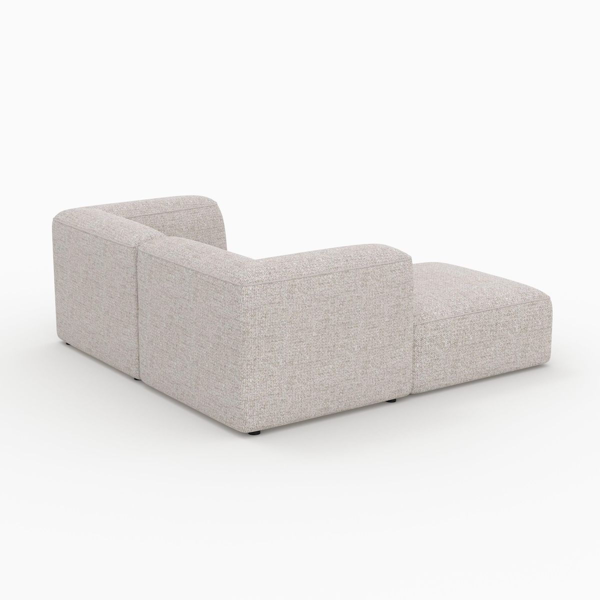 Rendez vous déco Canapé modulable en tissu beige 2 places avec pouf-Hestia