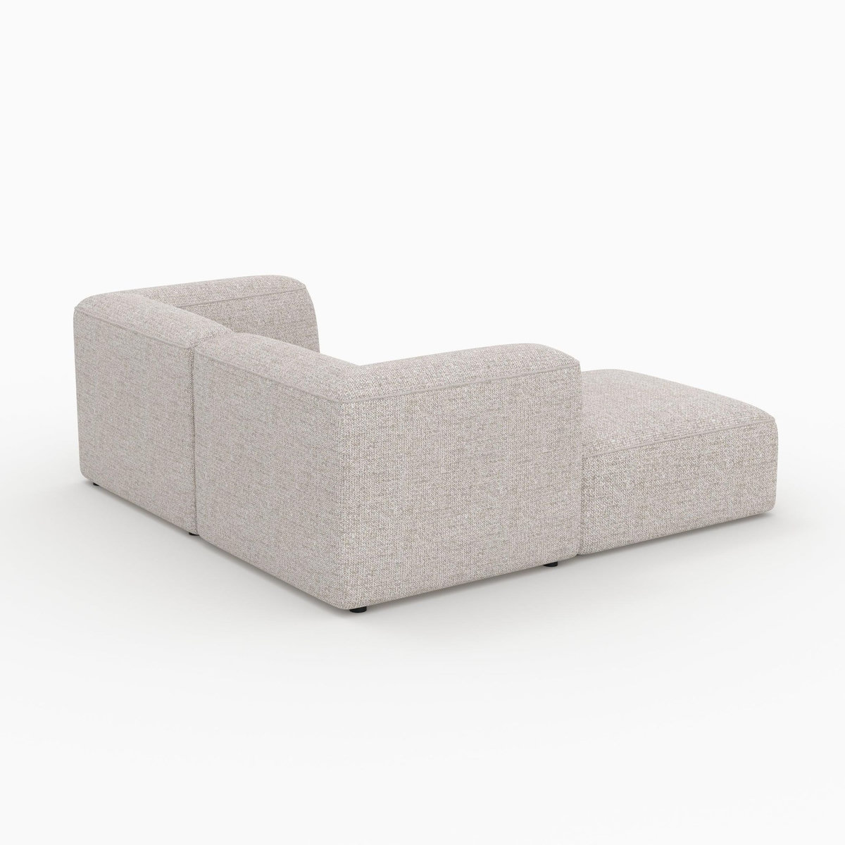 MAISON PAVANE Canapé modulable en tissu beige 2 places avec pouf-Hestia