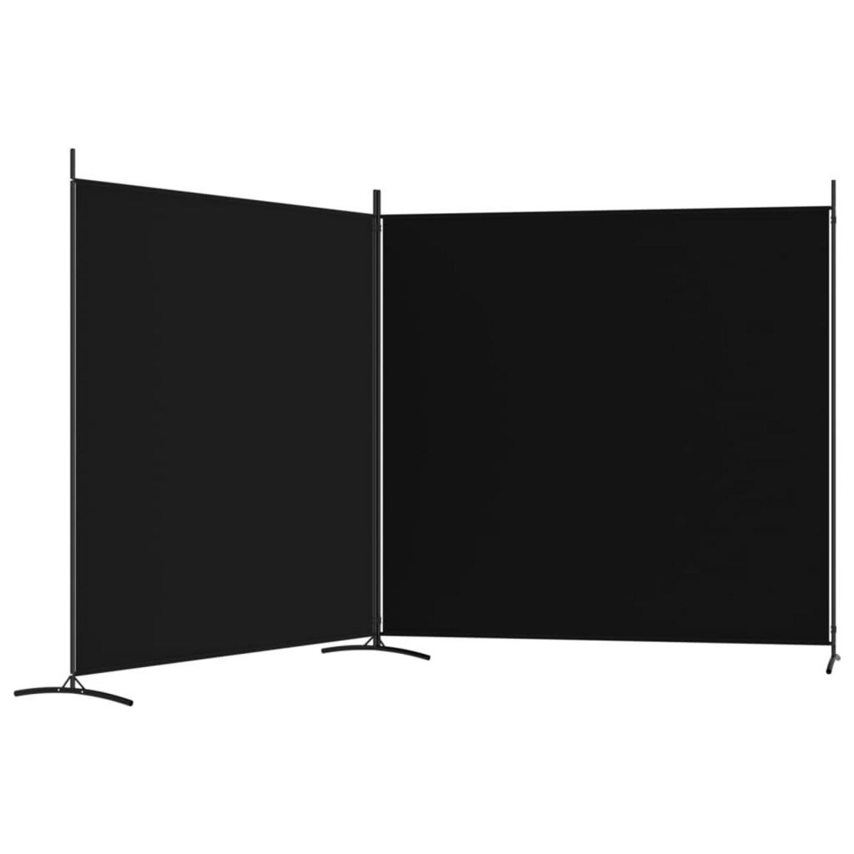 VIDAXL Cloison de separation 2 panneaux Noir 348x180 cm Tissu